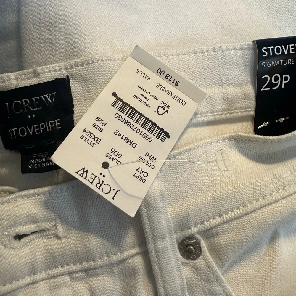 J Crew White Stovepipe Straight Jeans 29 Petite